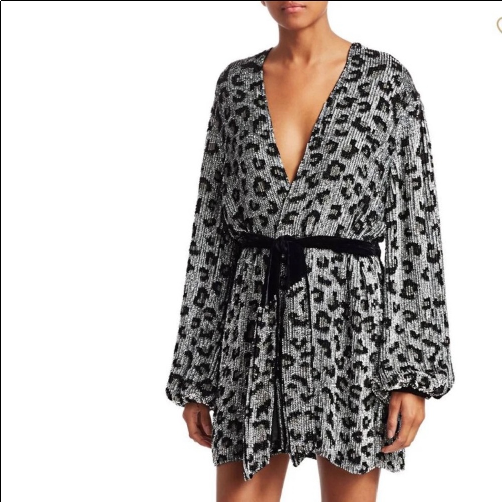 NWT Retrofete Gabrielle Leopard Sequin Dress
